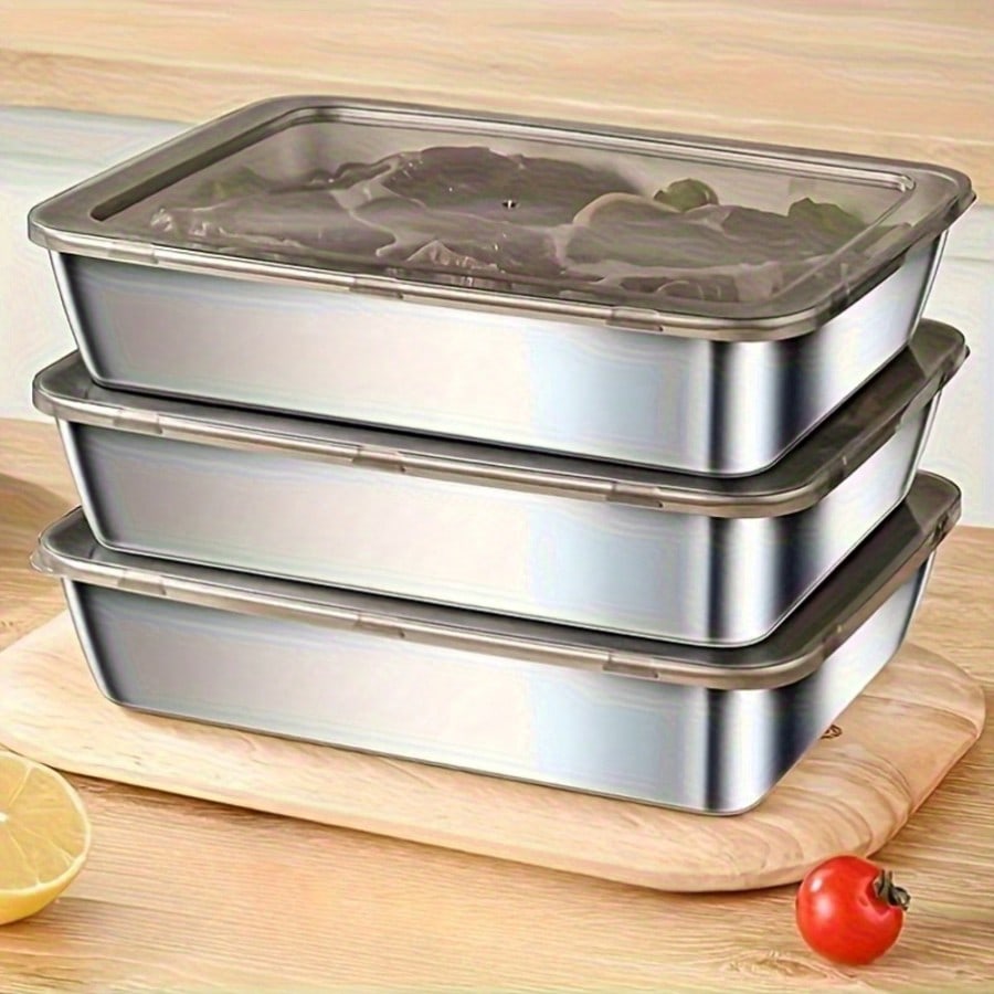 6 قطع (3 صناديق + 3 أغطية) من  - مراجعة Food Storage Stackable Containers وسعره