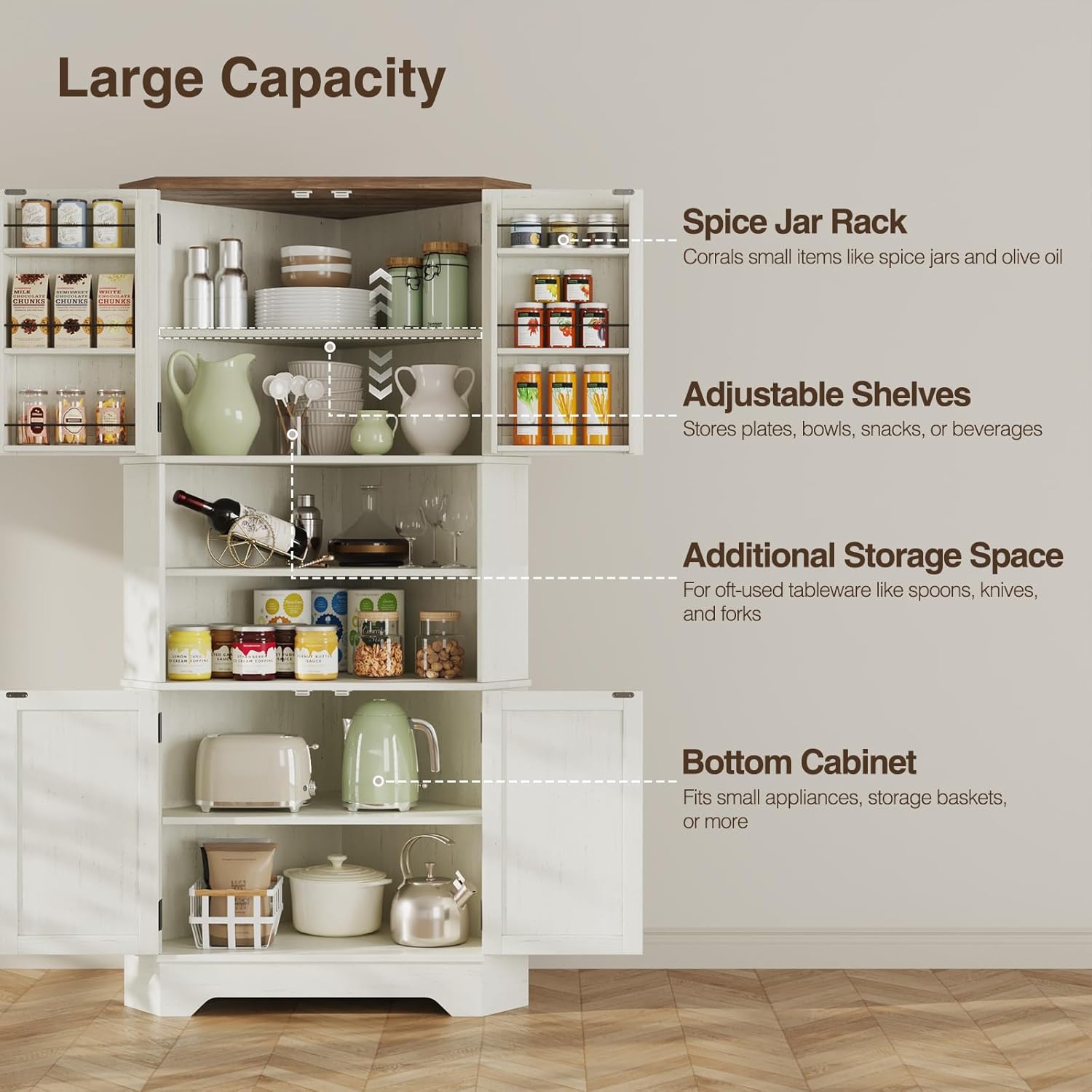 # خزانة زاوية، خزانة تخزين للم - مراجعة Food Storage In Cabinets وسعره